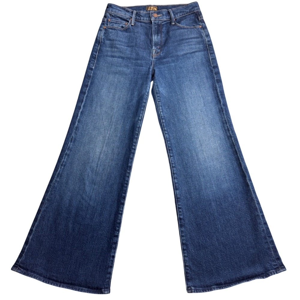 Mother The Twister Flood Jeans Blue Wide Leg Flare Denim Size 25 High Rise